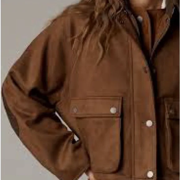 Anthropologie Women’s Brown Faux Suede Twofer Jacket - Medium - Picture 2 of 15
